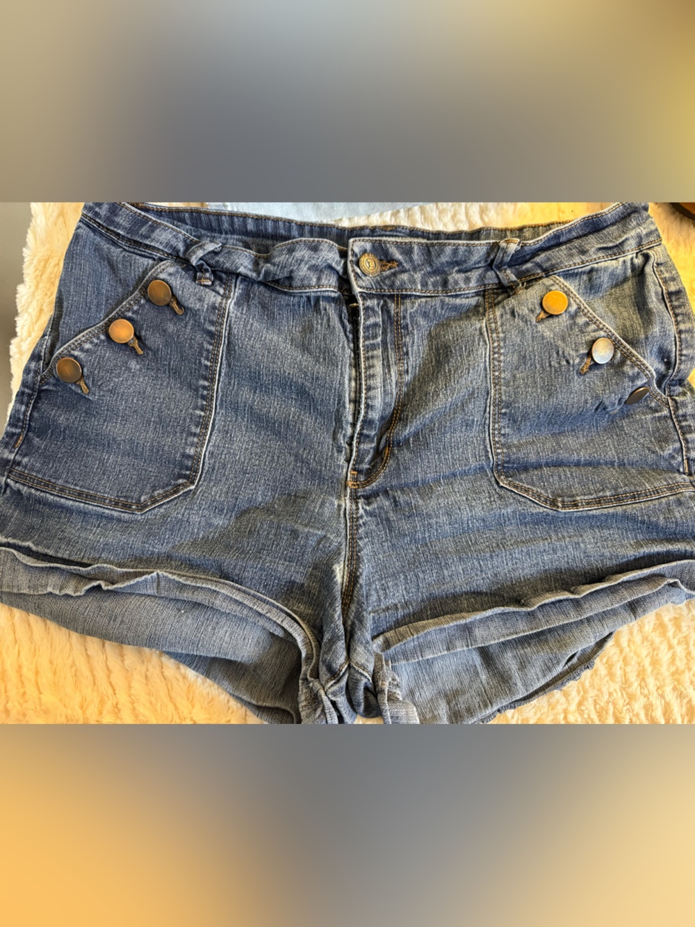 lei y2k Denim Shorts in Faded Blue size 17 with some stretch